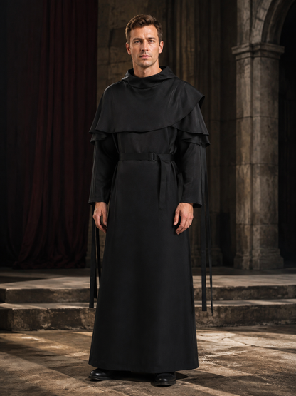 Gothic Hooded Nun Costume for Cosplay Costumes detail