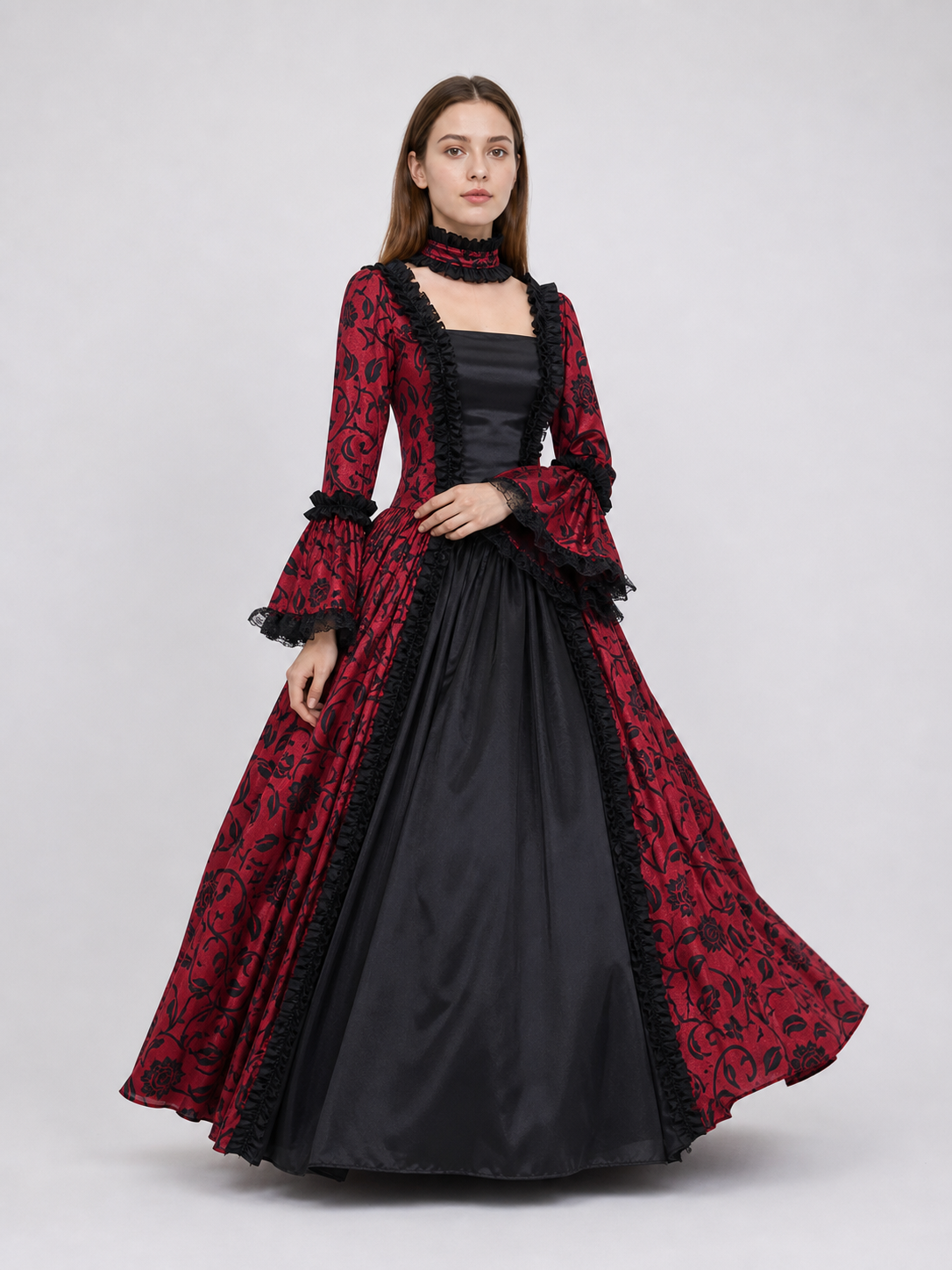 Long Gothic Victorian-Style Dress