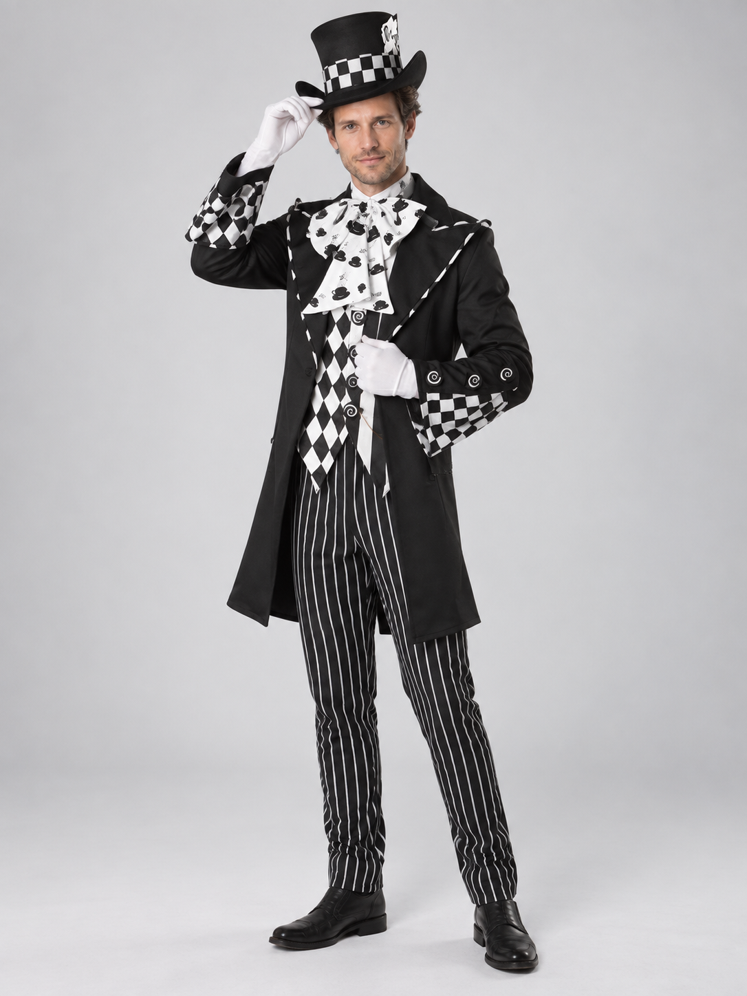 Adult Costume: Tailcoat, Pants, Top Hat, Jabot