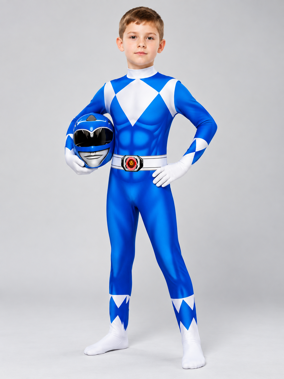Kids' Blue Cosplay Carnival Costume with Helmet