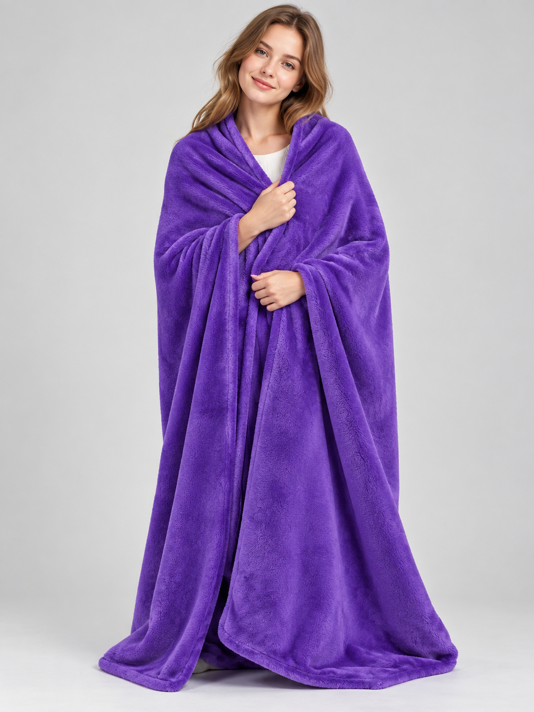 Purple Flannel Blanket with Soft Fleece