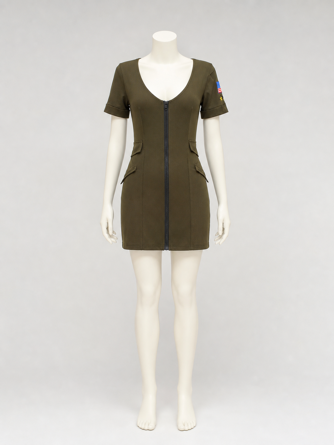 Olive Pilot Costume Dress with Zipper
