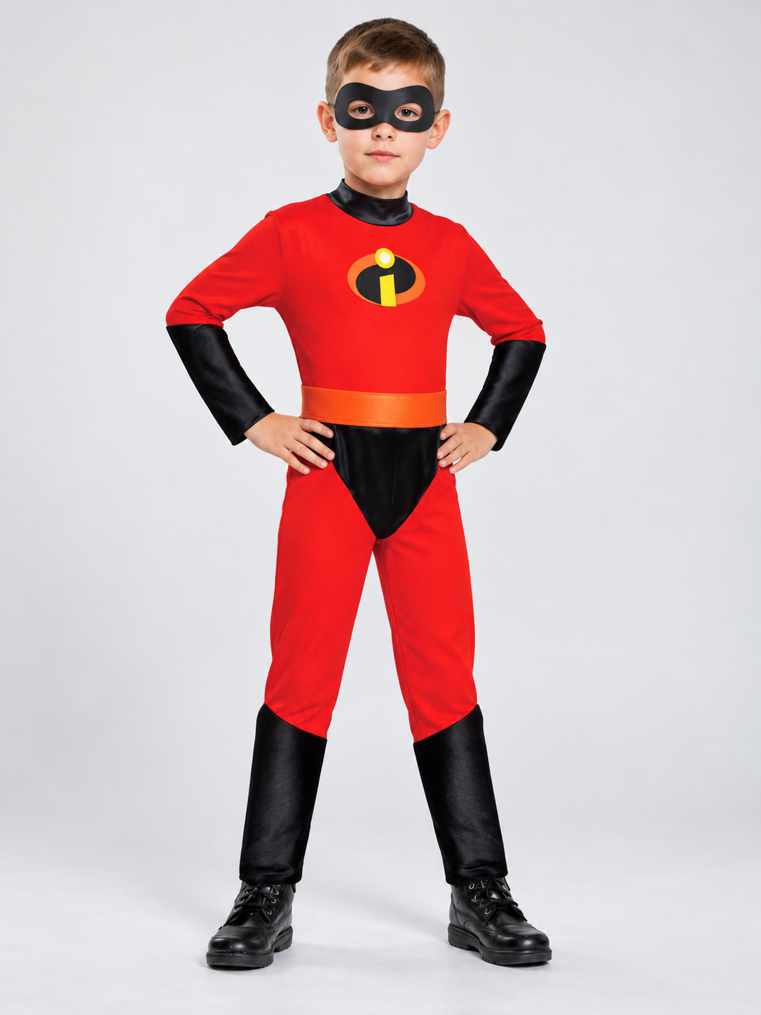 Kids' Superhero Carnival Costume Red with Mask