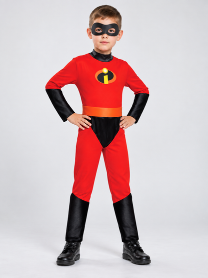 Kids' Superhero Carnival Costume Red with Mask