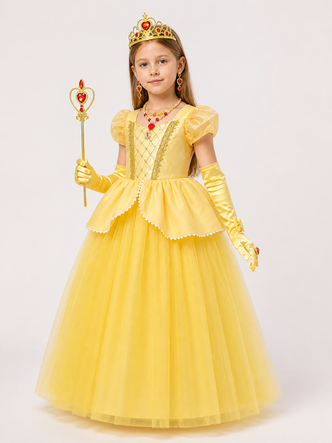 Princess Costume in a Yellow Dress for Halloween