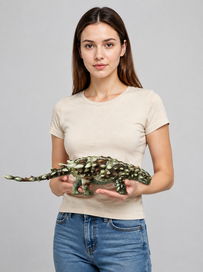 Armored Dinosaur Figurine with Plates and Spikes product detail