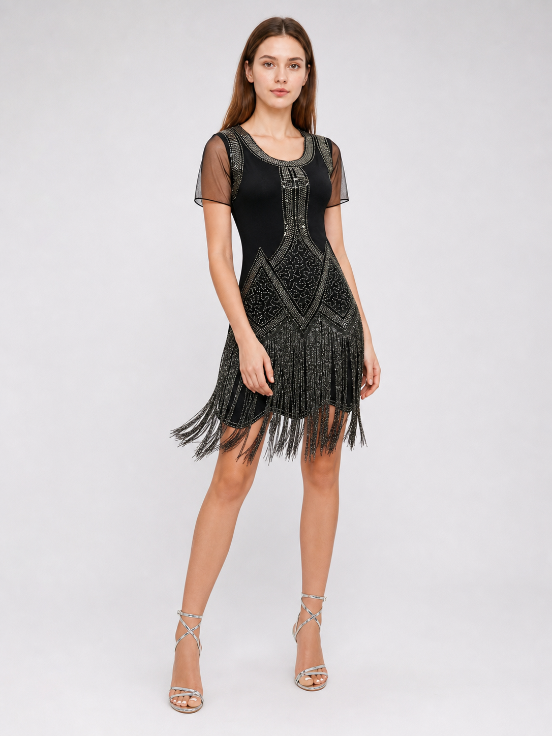 Vintage Fringe and Sequin Party Dress