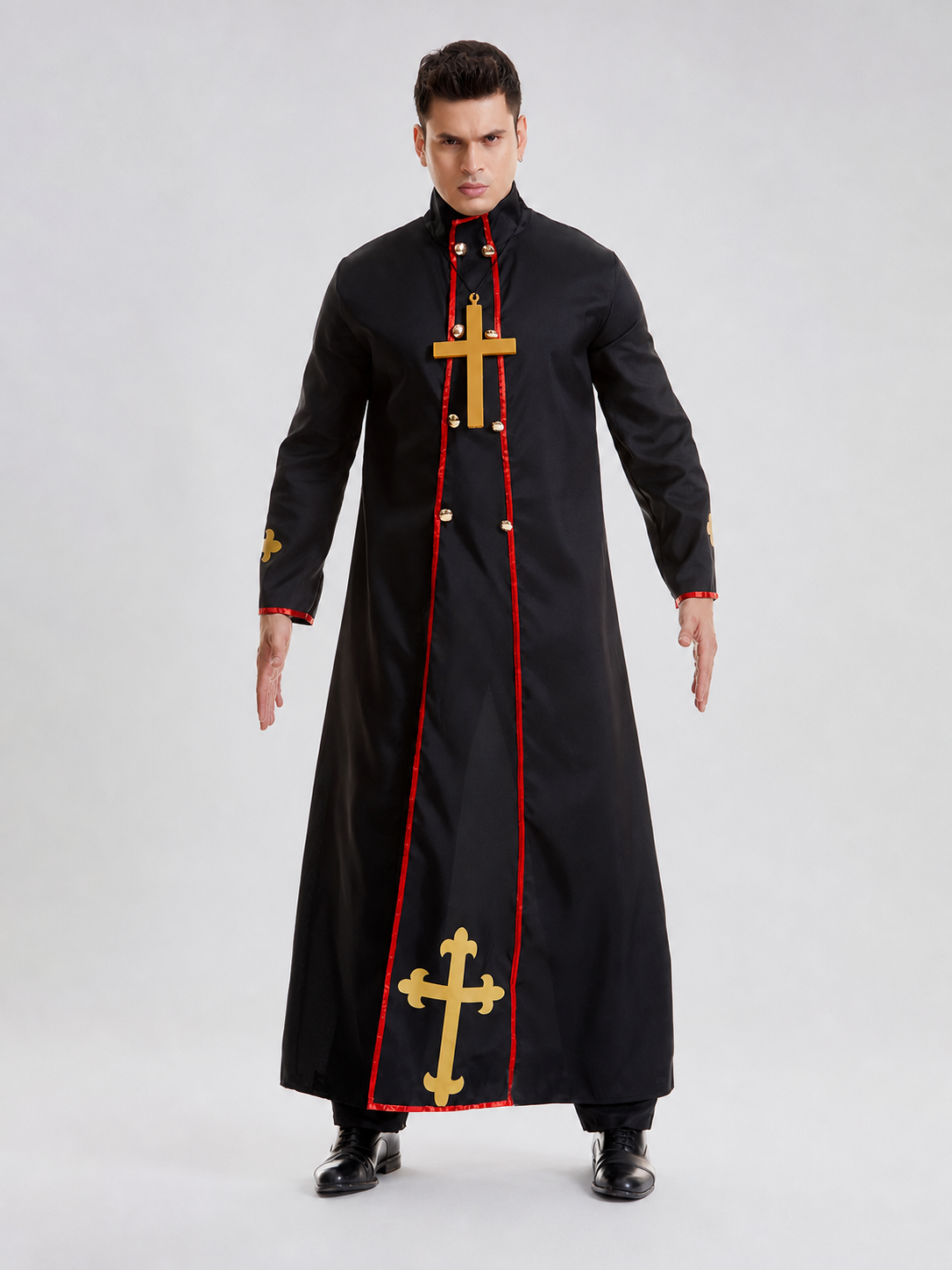 Halloween Clergy Costume, Black Robe
