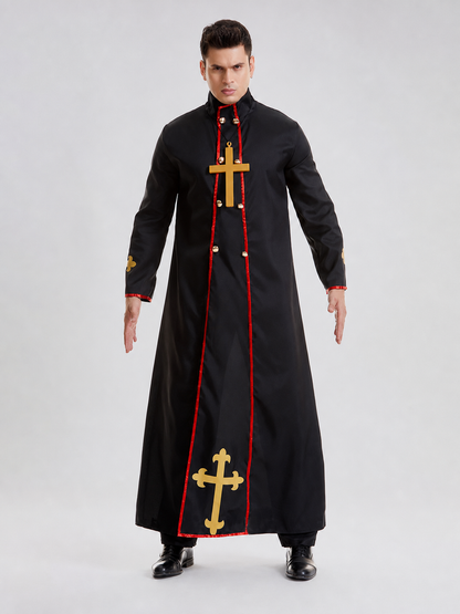 Halloween Clergy Costume, Black Robe