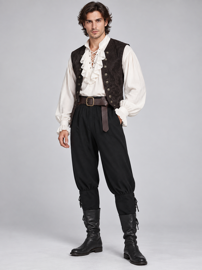 Historical Style Pants Black with Ties