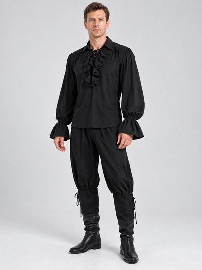 Medieval-Style Costume: Shirt and Pants, Black