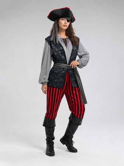 Pirate Costume with Vest, Hat, and Eye Patch