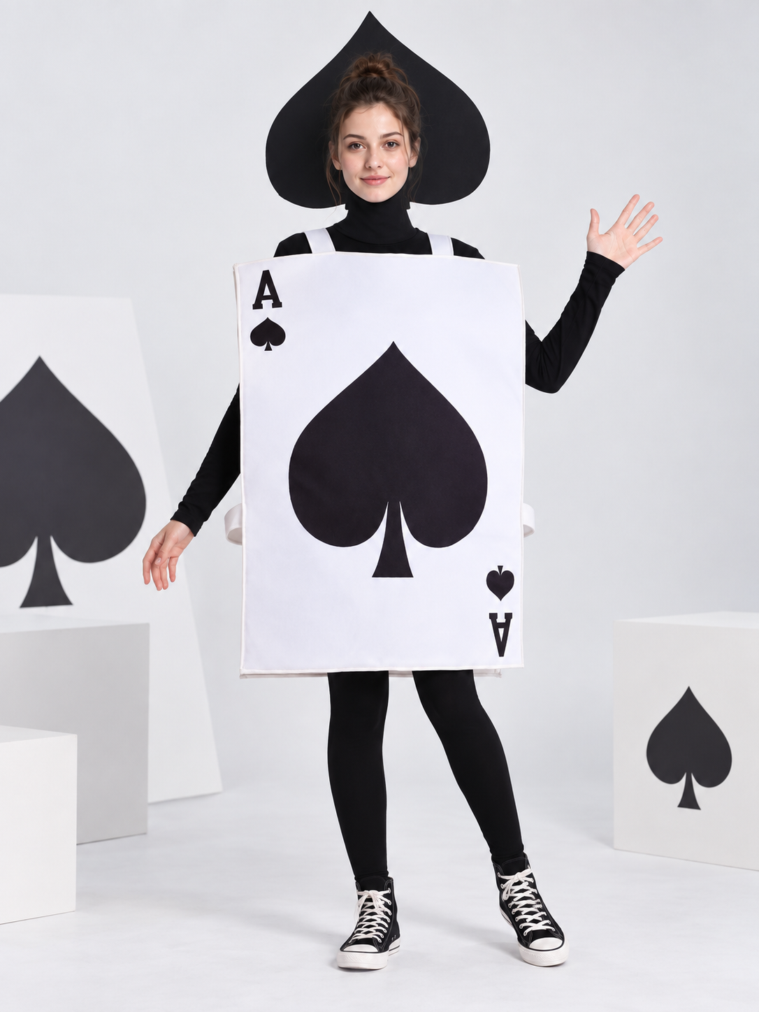 Playing Card Costume with Spade Symbol