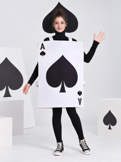 Playing Card Costume with Spade Symbol