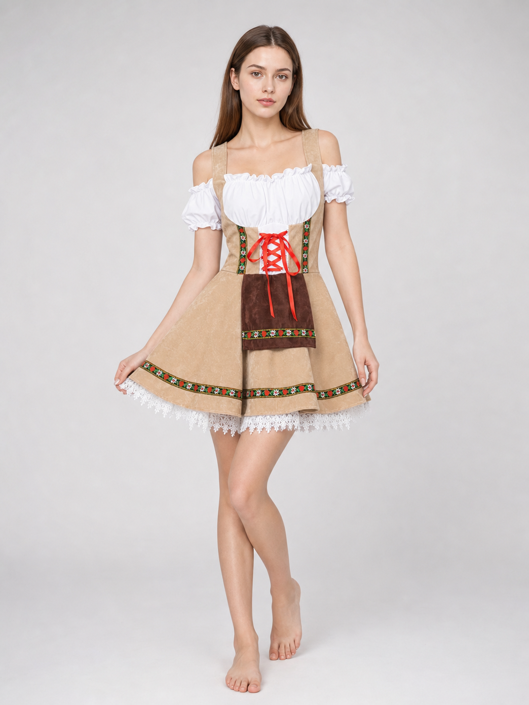 Bavarian Traditional Costume with Lace Trim