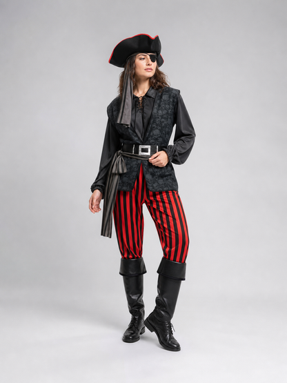 Pirate Costume with Hat and Eye Patch