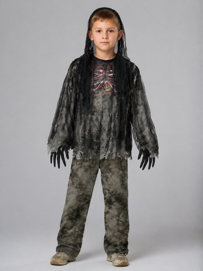 Zombie Skeleton Costume with Mask or Hood Costume Masks detail