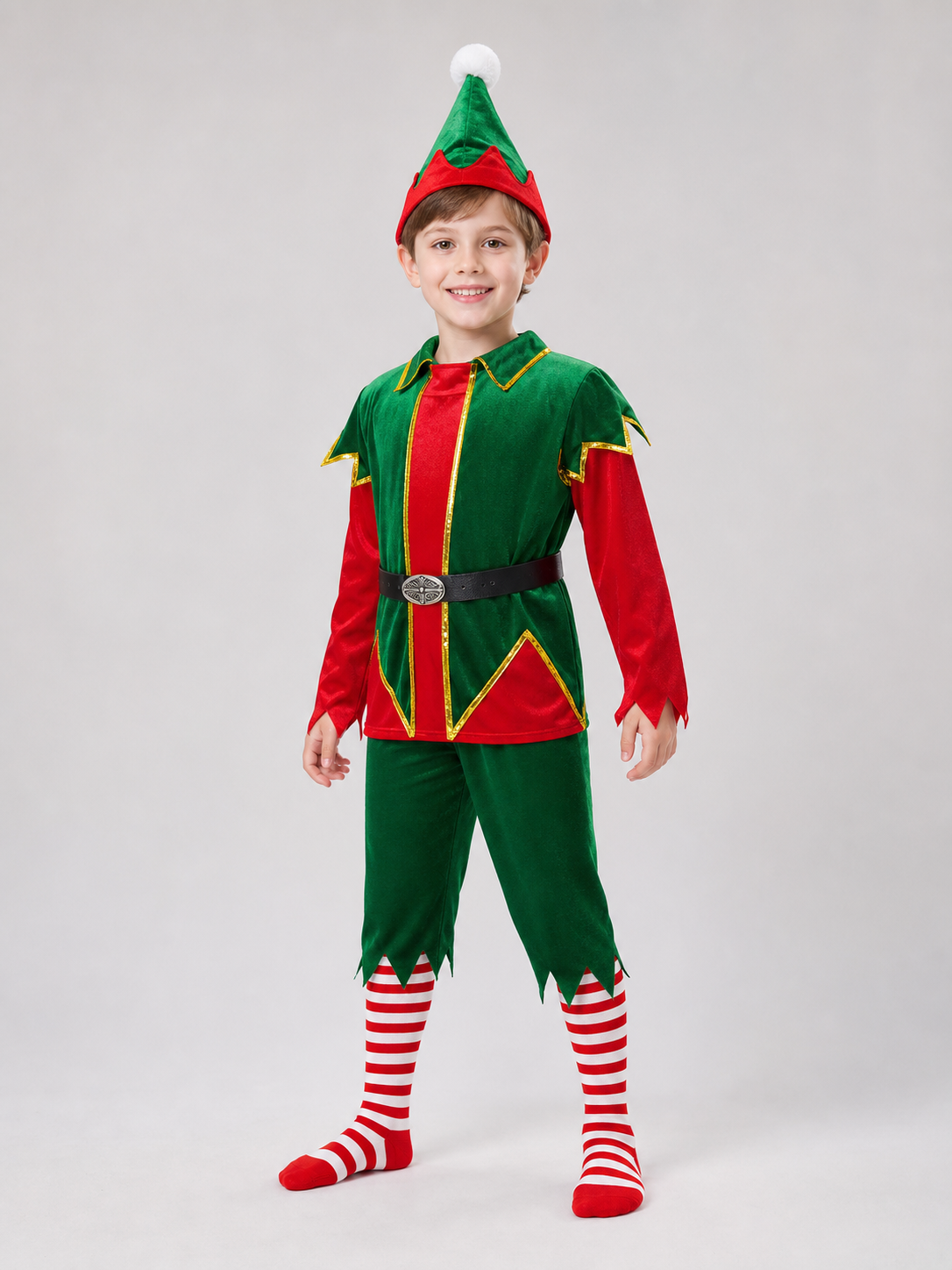 Christmas Elf Costume with Hat and Socks