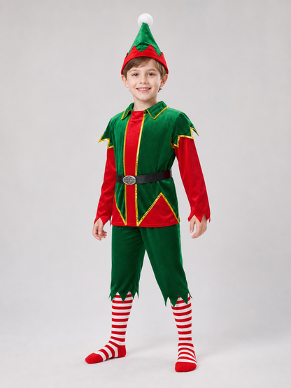 Christmas Elf Costume with Hat and Socks