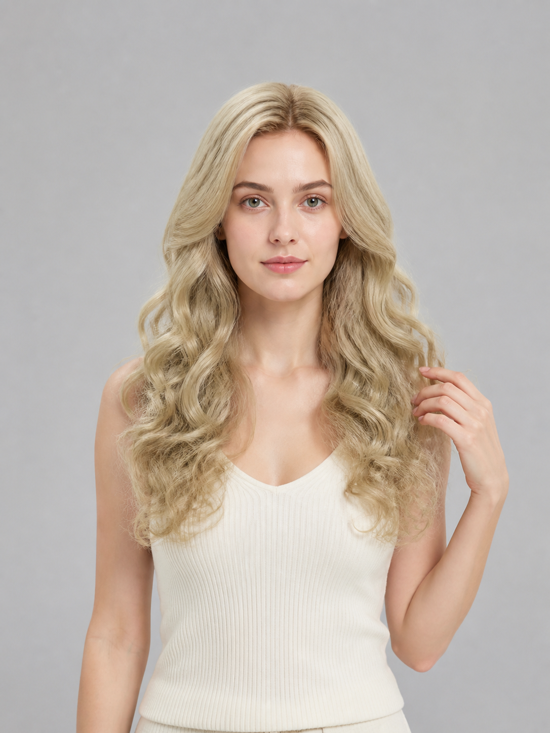 Light Golden Wavy Carnival Wig for Halloween Costume Wigs detail