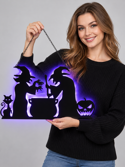 Backlit Hanging Decoration, Black and Purple