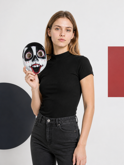 Carnival Skull Mask with Red Mouth for Halloween Costume Masks detail