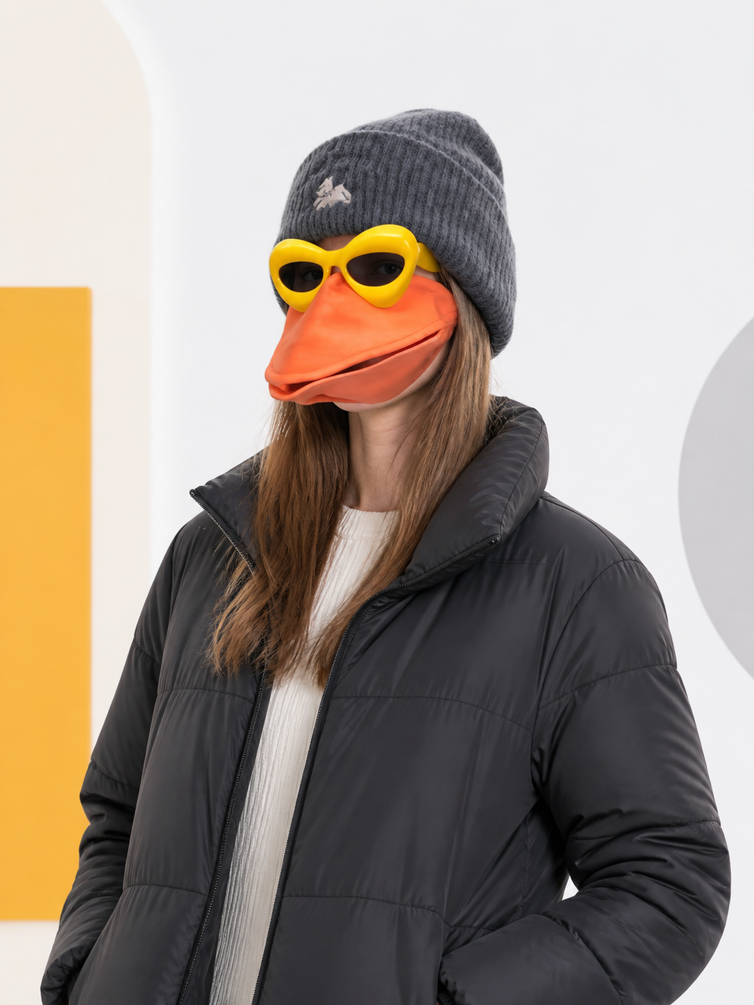 Orange Duck Carnival Mask Costume Masks detail