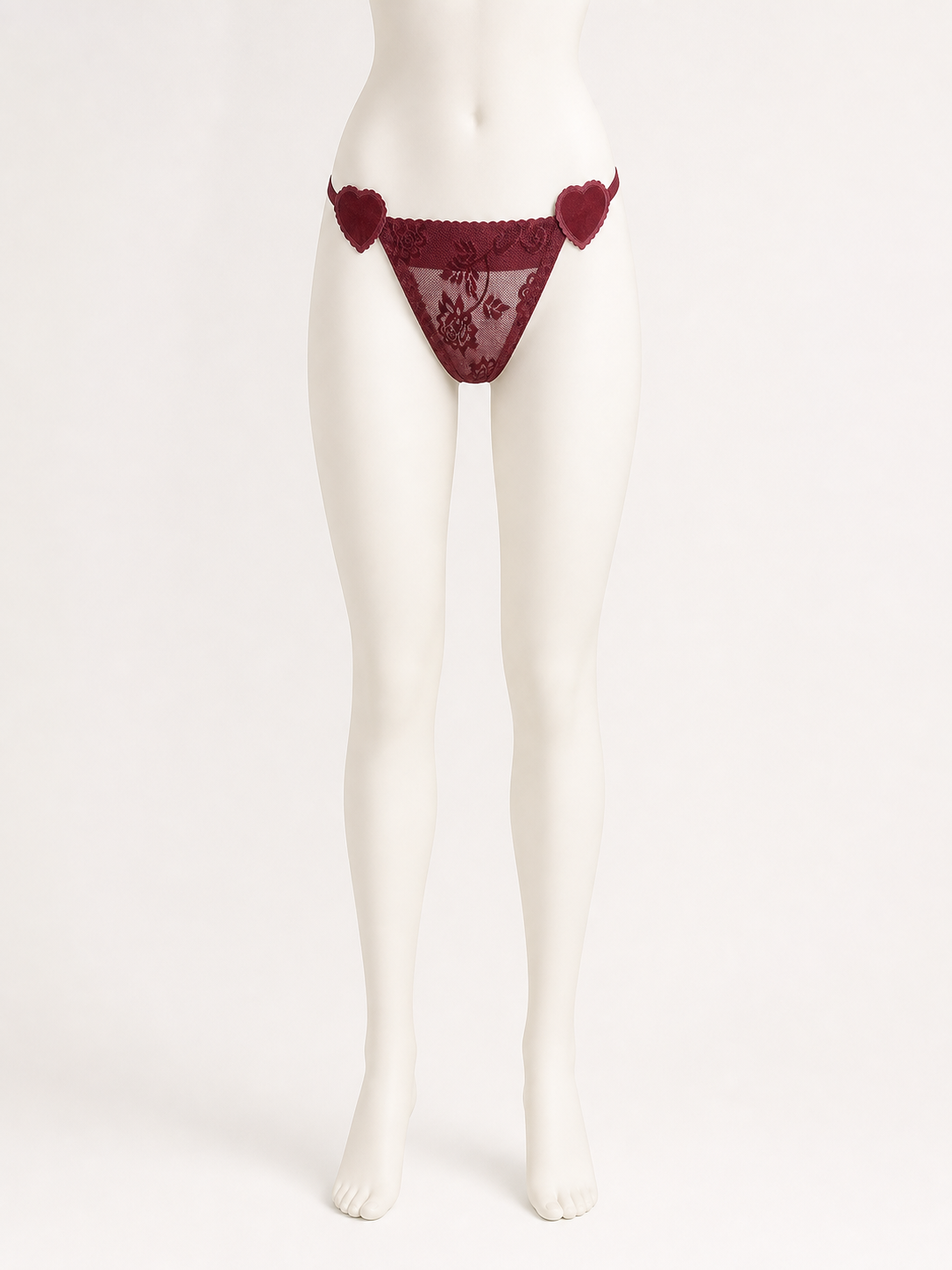 Lace triangle panties, 3-pack (burgundy, nude, purple) product detail
