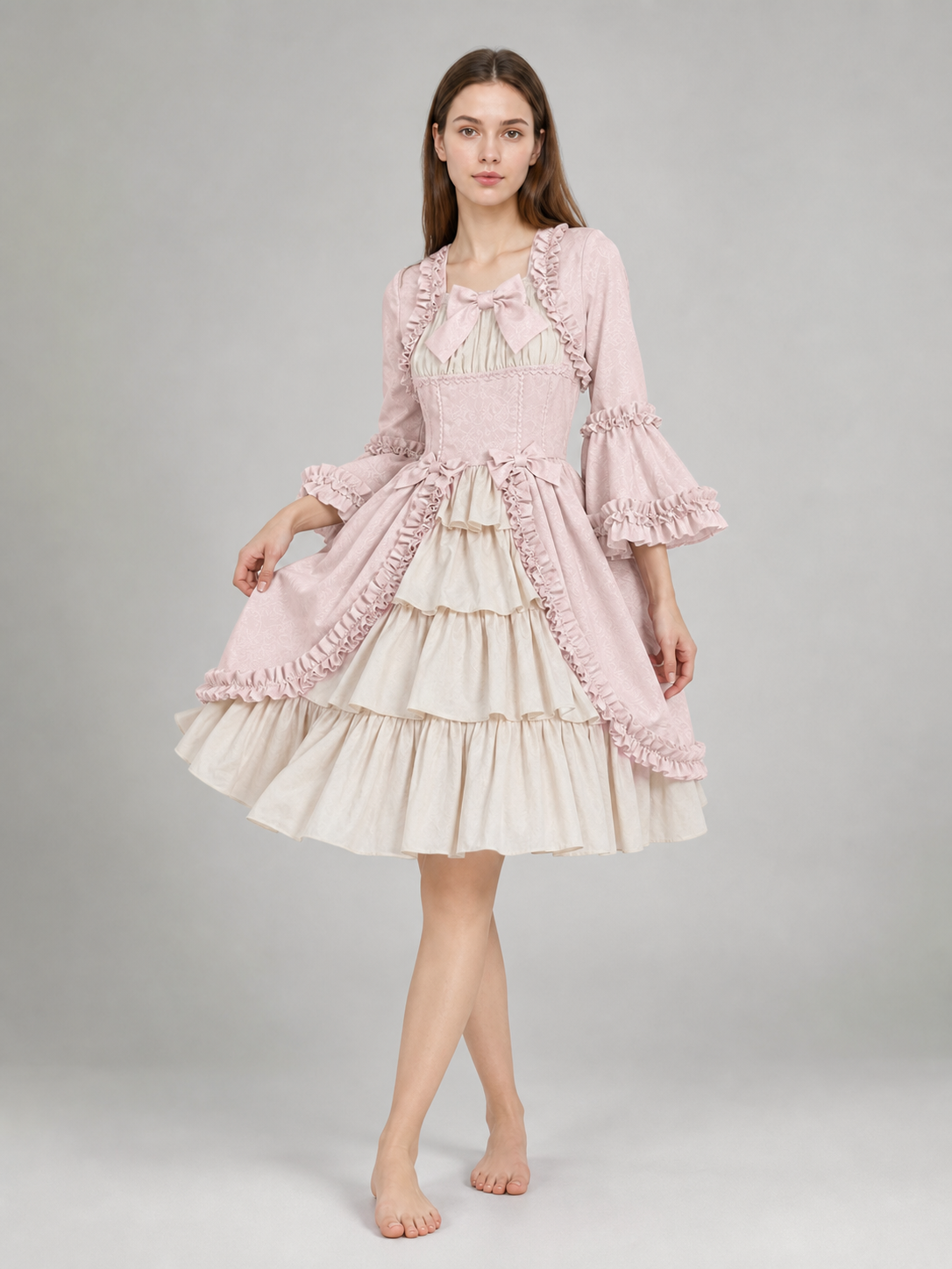 Vintage Gothic Rococo Dress with Ruffles