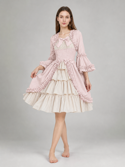 Vintage Gothic Rococo Dress with Ruffles