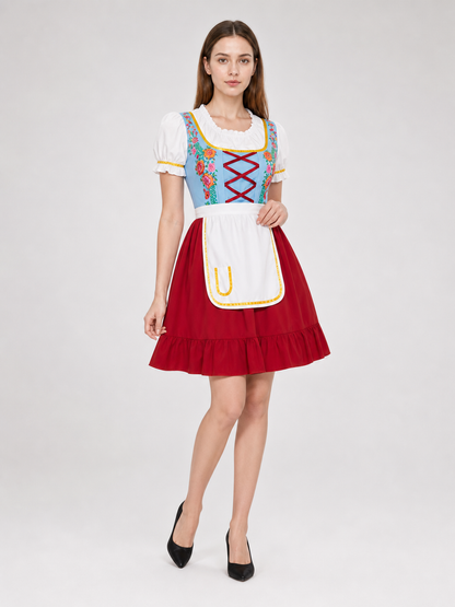 Bavarian carnival dress with apron for Oktoberfest
