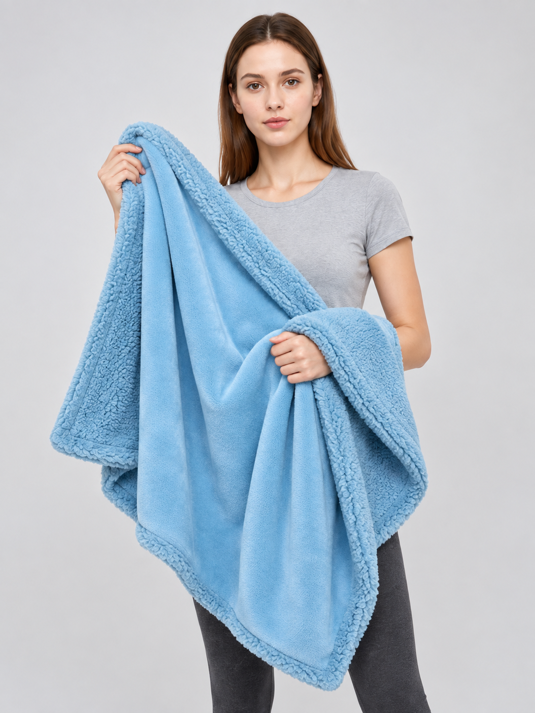 Reversible Sherpa-Pile Pet Blanket Wearable Blankets detail