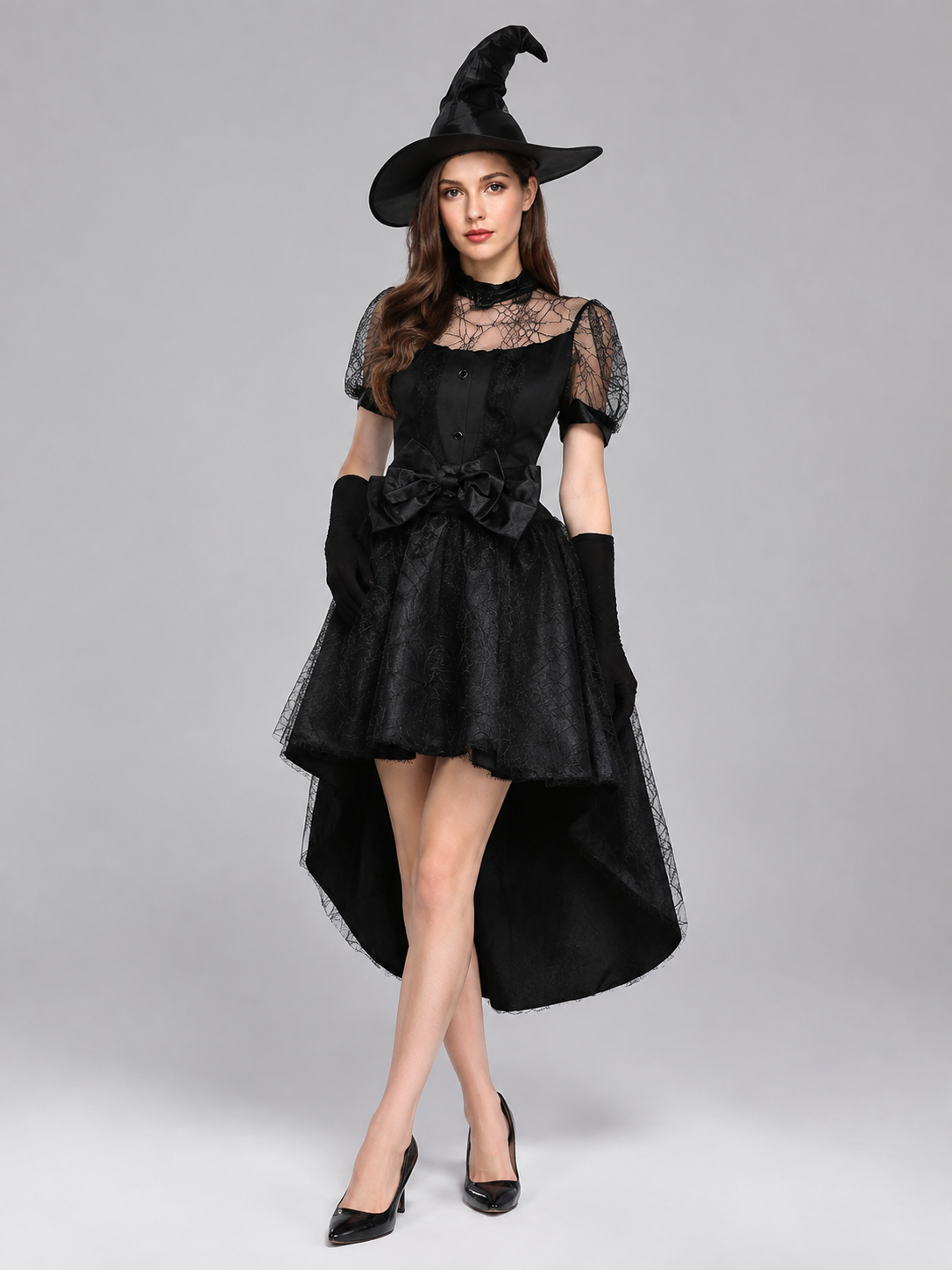 Black Witch Costume with Train Costumes detail