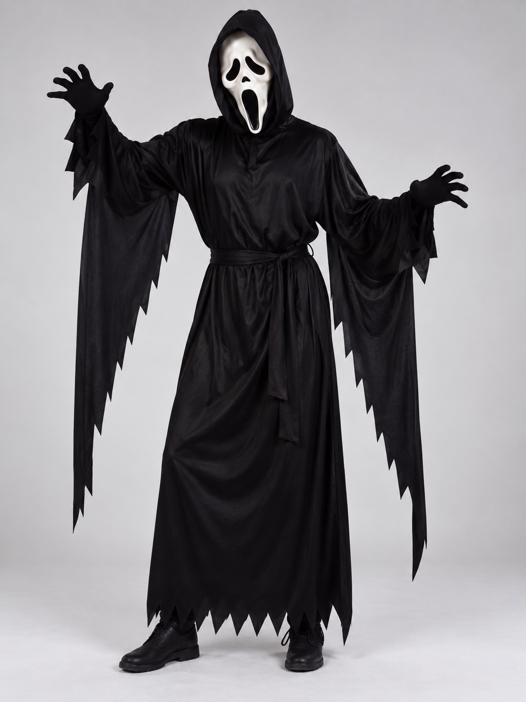 Halloween Carnival Costume: Black Hooded Robe