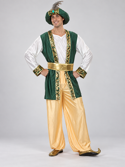 Adult Eastern Prince Carnival Costume with Feather