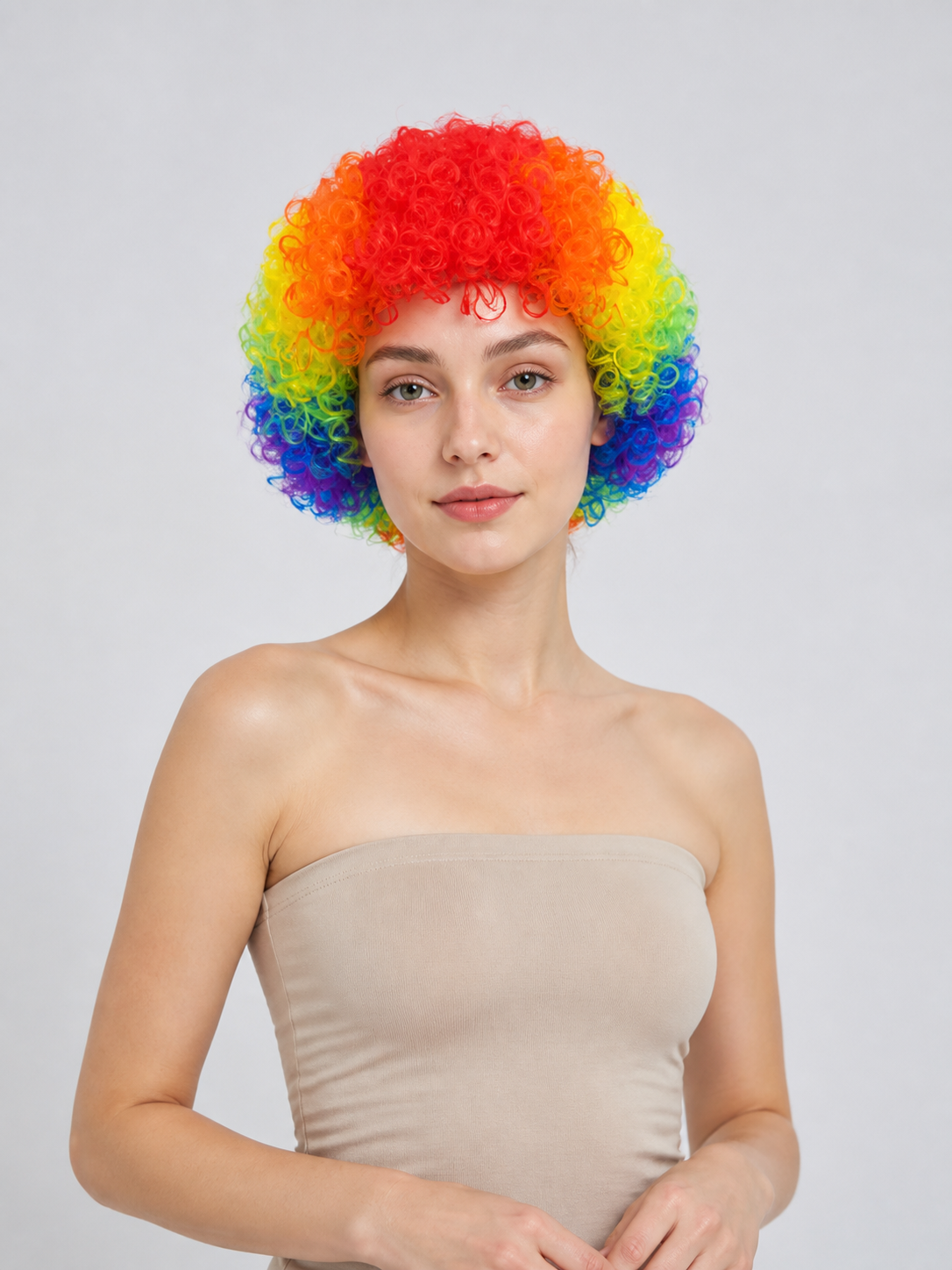 Multicolor Curly Carnival Wig for Halloween Costume Wigs detail