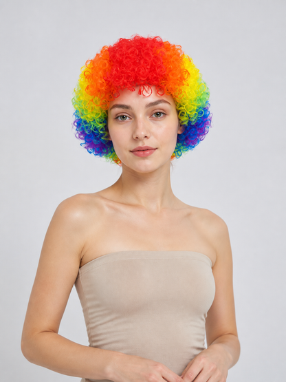 Multicolor Curly Carnival Wig for Halloween Costume Wigs detail
