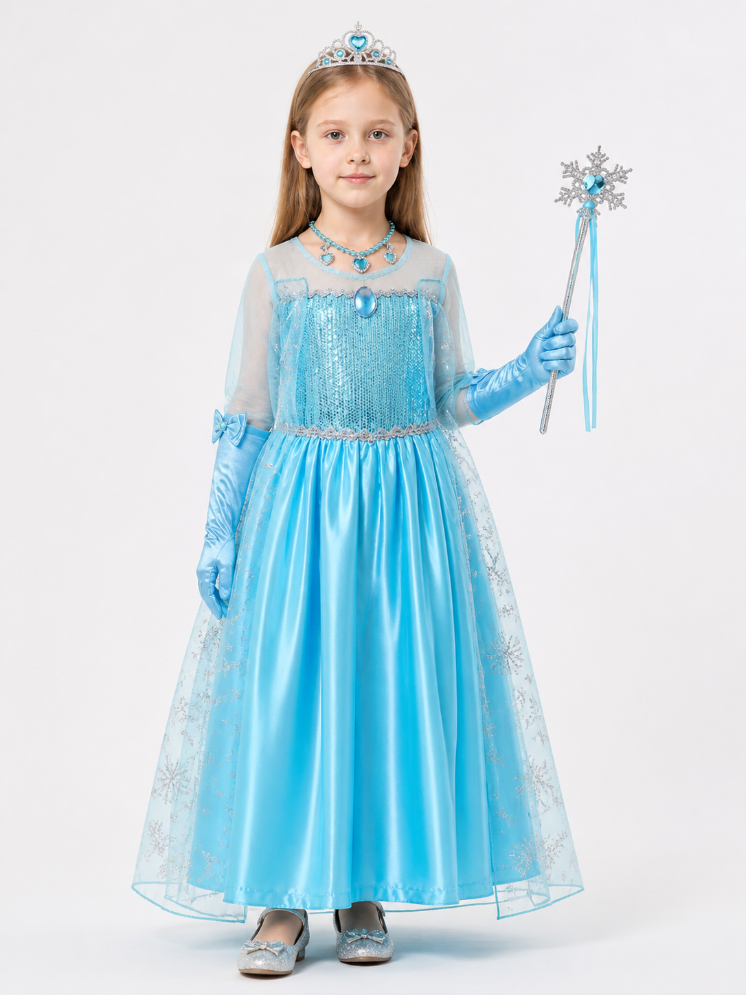 Snow Queen Costume for Girls for Halloween and Cosplay Costumes detail
