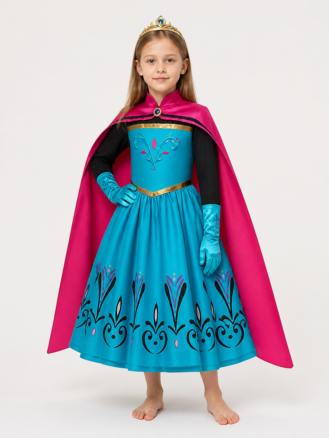 Blue Princess Costume with Pink Cape