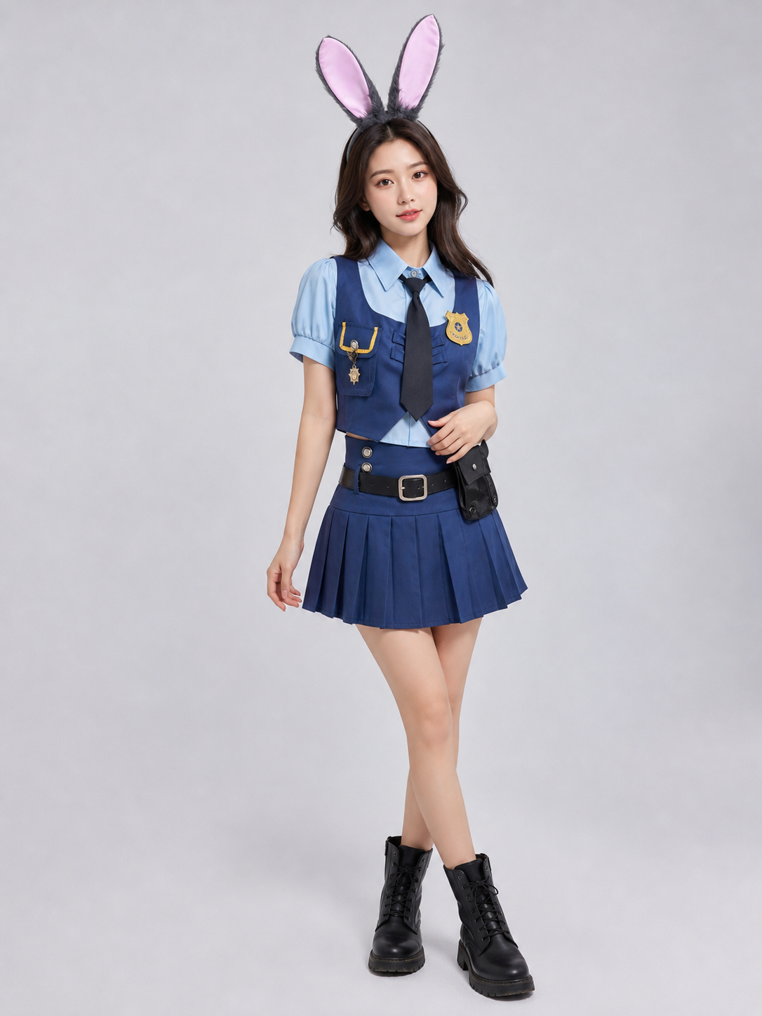 JUDY “Zootopia” Costume with Ears on-model front view 2