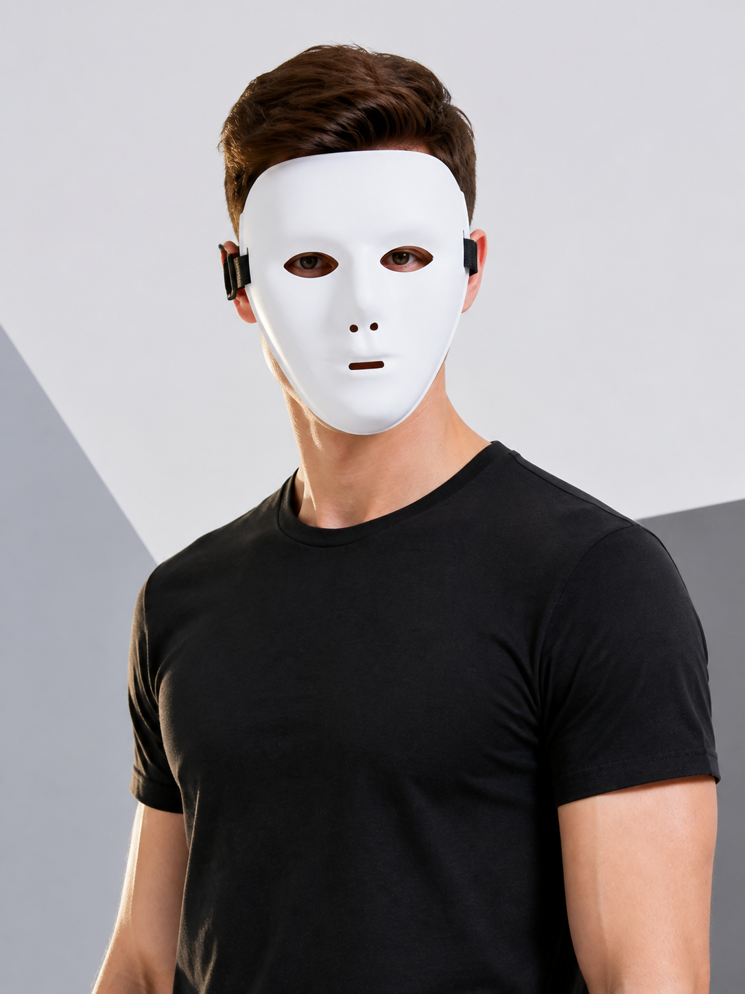 White Halloween Mask for Cosplay and Parties Costume Masks detail