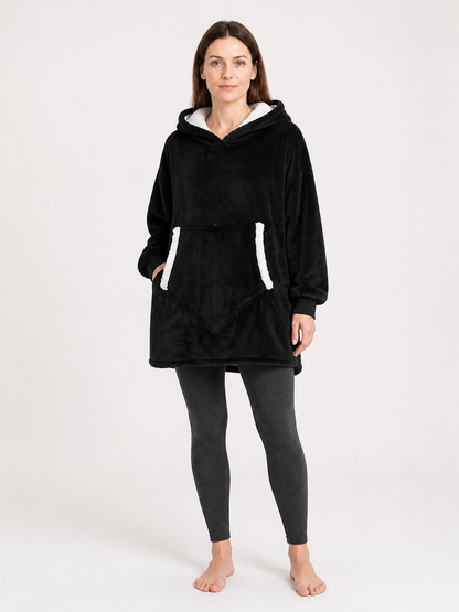 Long Hooded Blanket Hoodie, Relaxed Fit Wearable Blankets detail