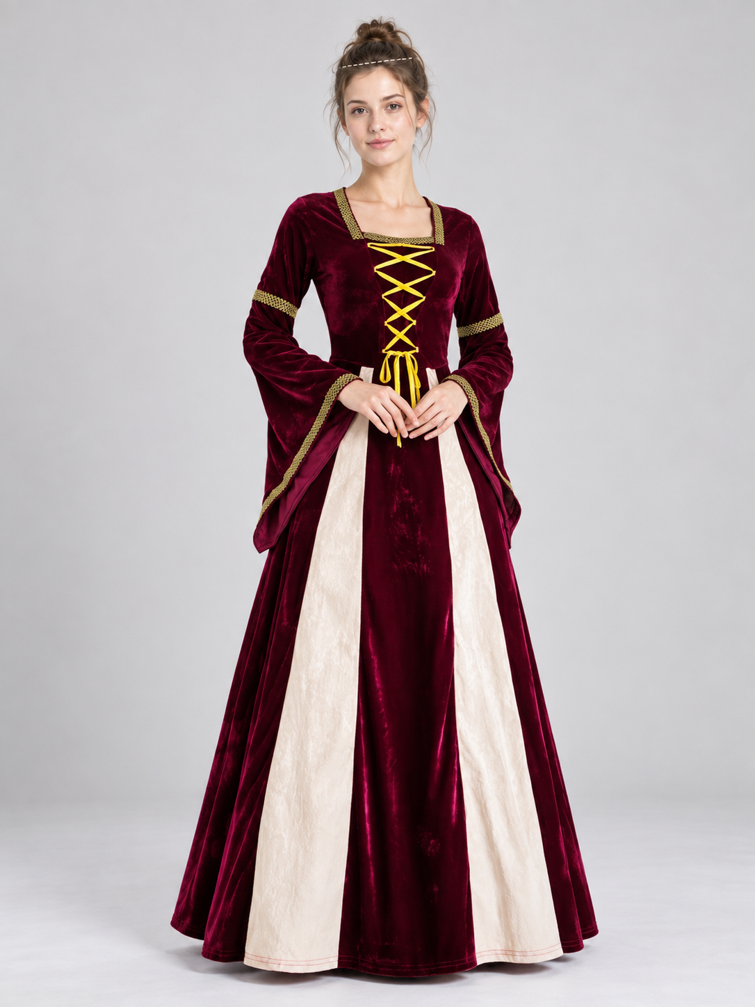 Medieval-Style Lace-Up Carnival Dress