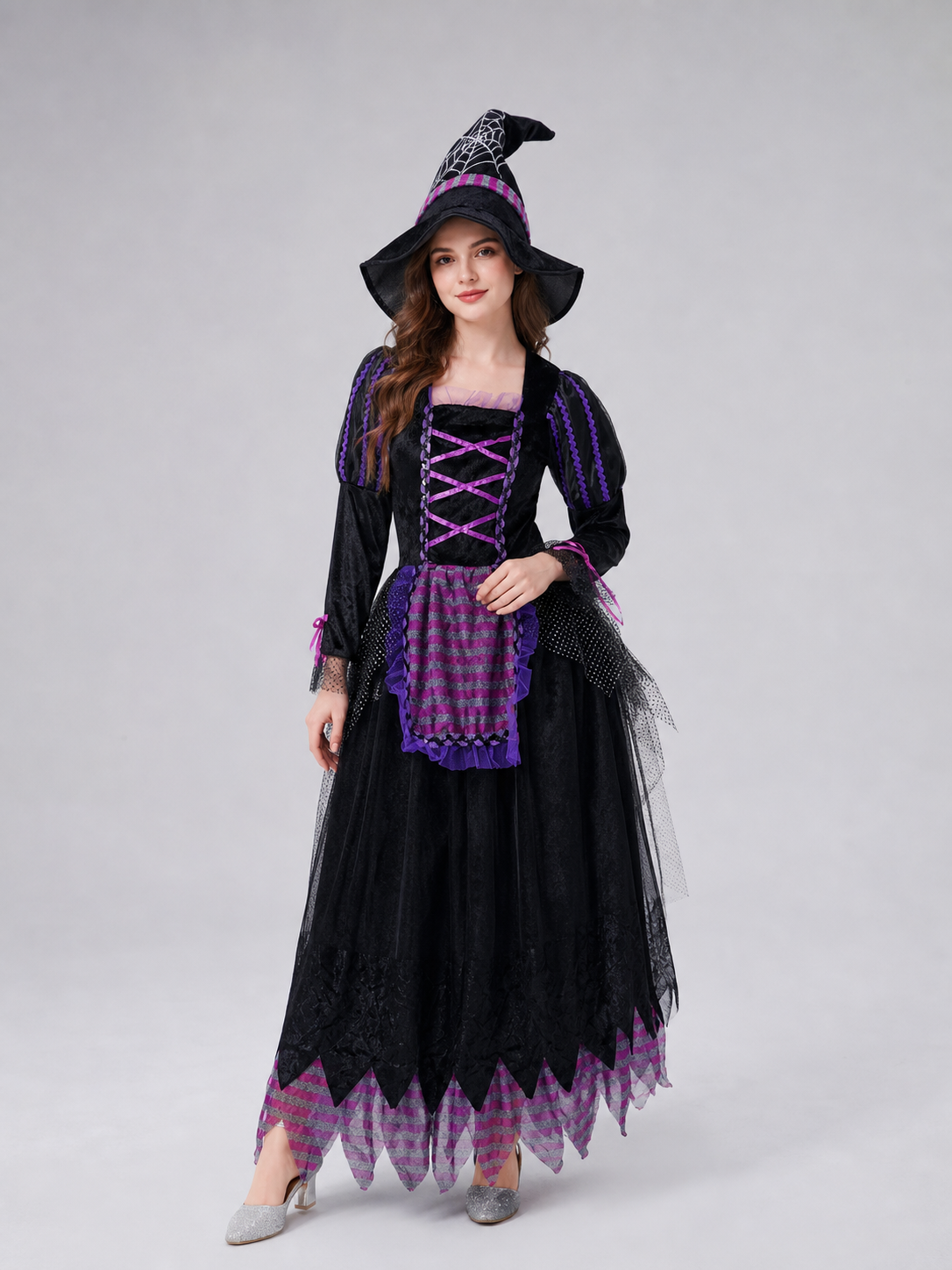 Witch cosplay dress costume with black hat
