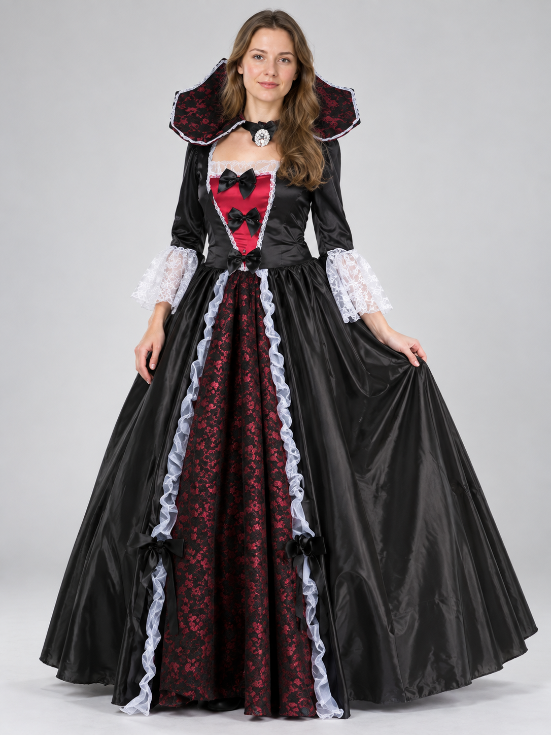 Vampire Halloween Costume Black with Lace and Bow