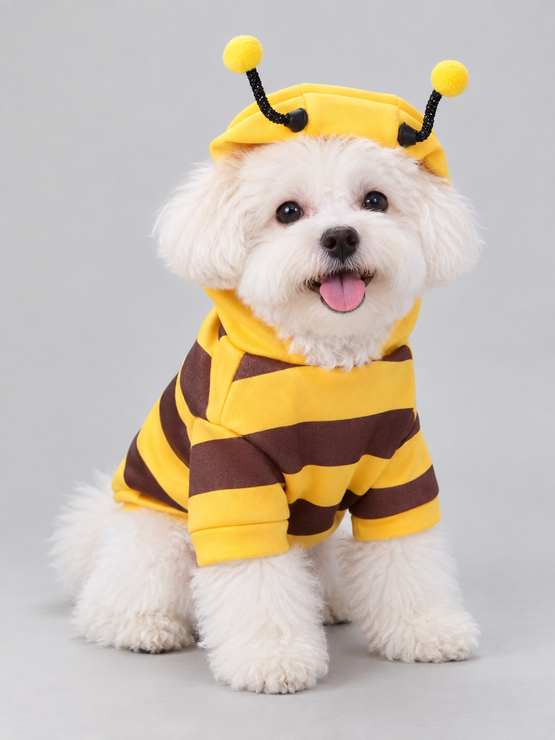 Bee hoodie costume for dogs and cats, yellow