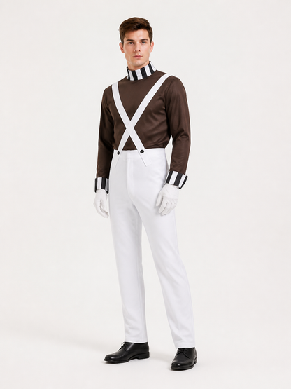 Halloween costume with jumpsuit and gloves