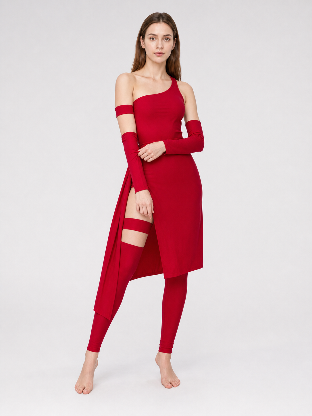 Marvel Elektra Red Cosplay Costume with Accessories