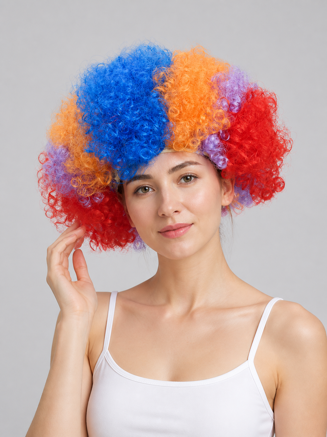 Multicolor Curly Voluminous Carnival Wig Costume Wigs detail