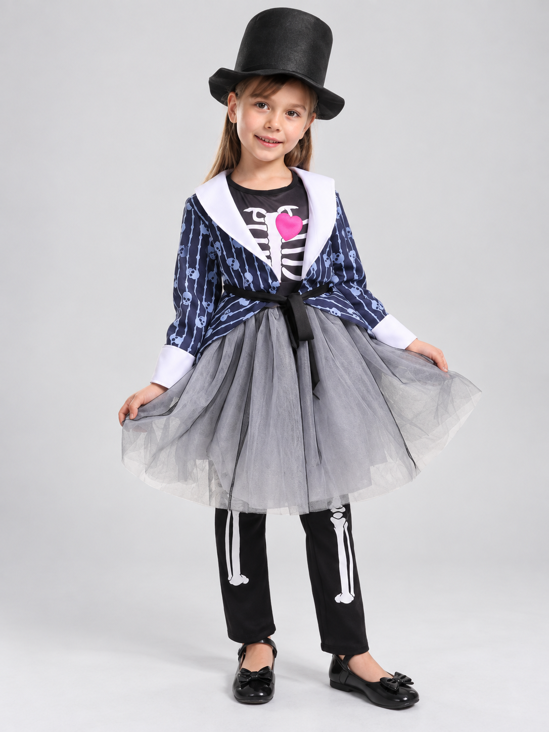 Kids' Skeleton Costume with Top Hat